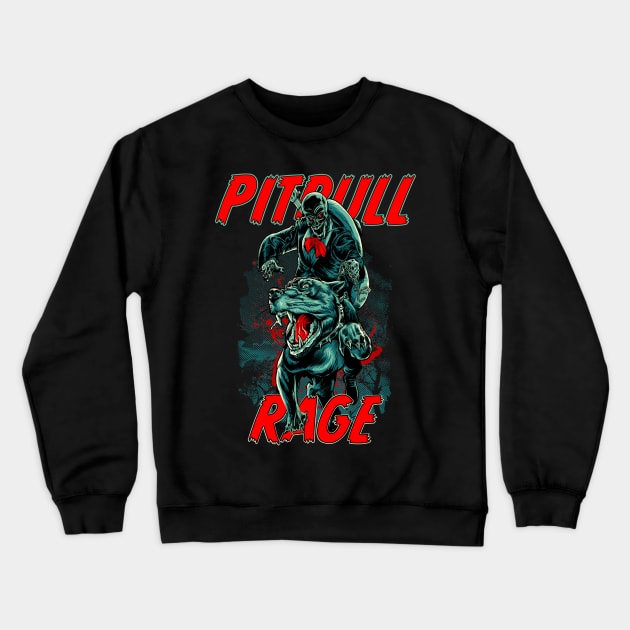 Pitbull Rage Crewneck Sweatshirt by Dark Planet Tees